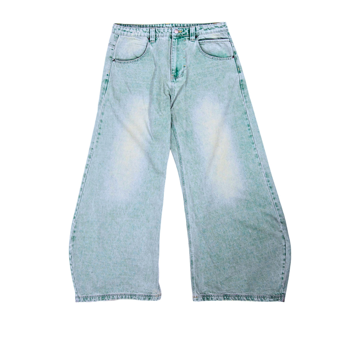 leaf-pleated denim